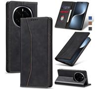 Jasonyu Coque pour Honor Magic 7 Pro 5G,Housse Etui en Cuir PU Portefeuille [Antichoc] [Magnétique] [Porte Cartes] [Stand Fonction] Flip Coque (Noir)
