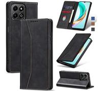 Jasonyu Coque pour Honor X6B/X6A 5G,Housse Etui en Cuir PU Portefeuille [Antichoc] [Magnétique] [Porte Cartes] [Stand Fonction] Flip Coque (Noir)