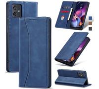 Jasonyu Coque pour Motorola Moto G54 Flip Etui,Bleu
