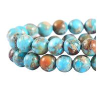 Jaspe impérial naturel poli rond lisse en vrac 8 mm environ 38,1 cm 1 fil par sac pour bracelet et collier | Vert lac