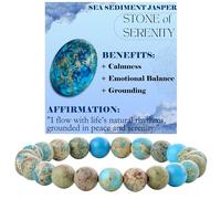 Jaspe sédiment de mer - Sérénité - Bracelet de Perles Pour Femmes 8mm en Semi-précieux Naturel élastique élastique Cristal Bijoux Cadeaux de Yoga
