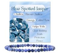 Jaspe Tacheté Bleu - Flux Calme - Bracelet de Perles Pour Femmes 4mm en Semi-précieux Naturel élastique élastique Cristal Bijoux Cadeaux de Yoga