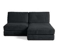 Jasper - canapé d'angle modulable 3 places - en velours côtelé grosses côtes - Gris Anthracite Gris Anthracite G