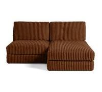 Jasper - canapé d'angle modulable 3 places - en fausse fourrure côtelée - Rouille Rouille