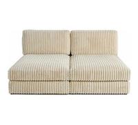 Jasper - canapé modulable 3 places - en fausse fourrure côtelée - Beige Beige