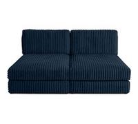 Jasper - canapé modulable 3 places - en velours côtelé grosses côtes - Bleu Bleu G