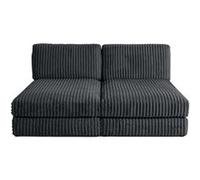 Jasper - canapé modulable 3 places - en fausse fourrure côtelée - Gris Anthracite Gris Anthracite