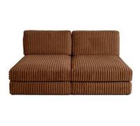 Jasper - canapé modulable 3 places - en fausse fourrure côtelée - Rouille