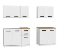 JASPER - Cuisine Complète Modulaire + Linéaire L 200 cm 6 pcs - Plan de travail INCLUS - Meubles armoires cuisine