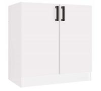 CDF Meuble bas de cuisine Katia D-80, blanc, moderne, avec double porte et étagère pour ustensiles, 80 cm de large, 45,5 cm de profondeur, 82 cm de haut
