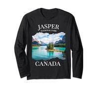 Jasper National Park Canada Randonneurs Montagnes Souvenir Hommes Manche Longue