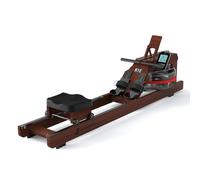 JASPORT R1E Rameur d'eau en chêne, réservoir d'eau de 28 l, avec pelle à 12 feuilles, Bluetooth et écran LCD, compatible avec l'application Kinomap, support pour tablette, vélo d'appartement