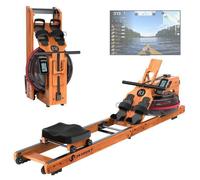 JASPORT R3 Rameur à eau pliable en bois de chêne FSC avec écran LCD, 28L, compatible Kinomap, 150 kg