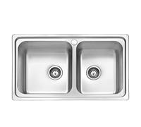 JASSFERRY Évier Cuisine en Acier Inoxydable 86x50cm, Évier Double Bac avec trop-plein