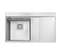 JASSFERRY Évier de cuisine Cuve simple, Acier Inoxydable, Égouttoir à main droite, avec crépine