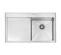 JASSFERRY Évier de cuisine Cuve simple, Acier Inoxydable, Égouttoir à main gauche, avec crépine