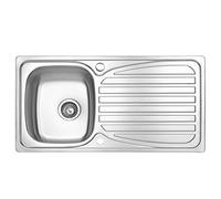 JASSFERRY Évier de cuisine Cuve simple, Acier Inoxydable, Égouttoir réversible, avec crépine