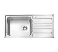 JASSFERRY Évier de cuisine Cuve simple, Acier Inoxydable, Égouttoir réversible, avec crépine