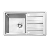 JASSFERRY Évier de cuisine Cuve simple, Acier Inoxydable, Égouttoir réversible, avec crépine