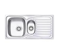 JASSFERRY Évier de cuisine en Acier Inoxydable 304, 1,5 bac avec égouttoir réversible, 95 x 50 cm