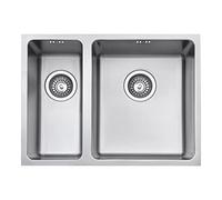 JASSFERRY Évier de cuisine en acier inoxydable sous plan Cuve 1,5 Bac carré 590 x 440 mm, gauche plus petit cuve BL-981R