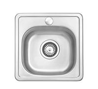 JASSFERRY Évier de cuisine encastrable en acier inoxydable 1 bac 380 x 380 mm