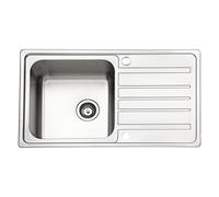 JASSFERRY Evier de Cuisine Inox 1 Bac Egouttoir Réversible avec Crépine Déchets 860 x 500 mm BL-802 Acier Inoxydable