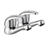 JASSFERRY Lot de 2 robinets de lavabo avec poignée à levier pour eau chaude et froide Chromé 1,27 cm