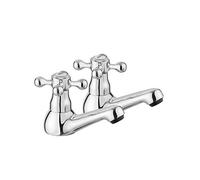 JASSFERRY Lot de 2 robinets de lavabo pour salle de bain, mitigeurs de lavabo, avec poignée en croix Chromé poli