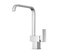 JASSFERRY Mitigeur d'évier de cuisine carré en laiton chromé moderne monobloc à levier simple rectangulaire