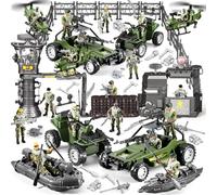 JASSKKBO Ensemble de jouets de l'armée 87 en 1 pour garçons de 4 à 7, 6 à 8, 8 à 12 ans, base militaire/camion/hélicoptère/bateau kayak/moto/figurines militaires/équipement d'arme, jouets militaires