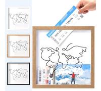 Jastown 30x30cm Boîte D'Archives D'Aventure,Boîte À Souvenirs avec Fente,Cadre en Bois,Boîte De Voyage pour Souvenirs,Boite A Billet pour Décoration Murale,Cadre Shadow Box pour Film, Sport (Bois)