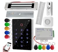 jasugKEY Kit de contrôle d'accès premium avec application, serrure magnétique de 180 kg, IP68 étanche, adaptateur 12 V, sonnette et registre de déverrouillage traçable, idéal pour l'extérieur