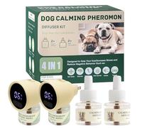 Jasullminral Smart 4 en 1 Kit diffuseur de phéromones apaisantes pour chien avec minuterie à quatre temps, 60 jours efficacement anti-anxiété, soulagement du stress, phéromones apaisantes pour chien