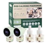 Jasullminral Smart 4 en 1 Kit diffuseur de phéromones apaisantes pour chien avec minuterie à quatre temps, 60 jours efficacement anti-anxiété, soulagement du stress, phéromones apaisantes pour chien