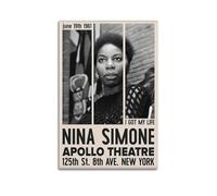 JASURYWO I R I Nina Simone Poster décoratif sur toile pour salon, chambre à coucher, 20 x 30 cm, sans cadre