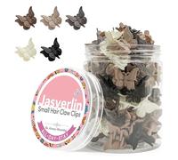 JASVERLIN Barrettes papillon mates pour filles, mini barrettes mignonnes des années 90 pour bas âge, petits accessoires de coiffure Y2K Rave, tenues de festival des années 2000, 50 pièces (neutres)