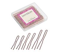 JASVERLIN Épingles à cheveux en forme de U Bobby Épingles à cheveux brunes Pinces à cheveux Bunheads Épingles à cheveux pour femmes Filles Updo Outils à cheveux Accessoires 3 grandes tailles Mini