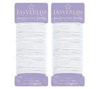 JASVERLIN Gommes Élastiques Fines Blanches de 2mm, Attaches pour Queue de Cheval pour Femmes, Filles - Bandes de Gommes Antidérapants, Accessoires pour Cheveux Fins à Moyens, 80 pièces