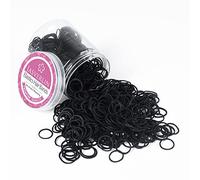 JASVERLIN Lot de 1 000 élastiques en caoutchouc noir pour petits cheveux de bébé et queue de cheval pour bébé fille et femme 1/2 pouces