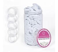 JASVERLIN Lot de 100 élastiques à cheveux en coton doux sans couture pour femme - Cheveux tressés bouclés fins et épais - Sans dommages et plis 4 cm Blanc