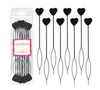JASVERLIN Lot de 15 perles pour queue de cheval - Pour filles et enfants - Noir