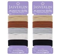 JASVERLIN Lot de 50 chouchous pour queue de cheval de 4 mm pour femmes et filles - Cheveux épais et fins - Sans plis et sans dommages - Super extensible en nylon - Assortiment de 50