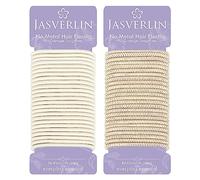 JASVERLIN Lot de 50 élastiques à cheveux blond pailleté - N'abîme pas la queue de cheval pour cheveux épais et bouclés, élastiques en caoutchouc super extensibles pour cheveux - Accessoires de