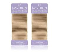 JASVERLIN Lot de 50 élastiques à cheveux sans métal, blond clair, élastiques tressés pour queue de cheval, sans traction