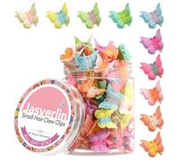 JASVERLIN Lot de 50 mini pinces à cheveux en forme de papillon pour filles, accessoires de cheveux esthétiques Y2K, petites pinces à cheveux colorées pour enfants et adolescents, petites barrettes à