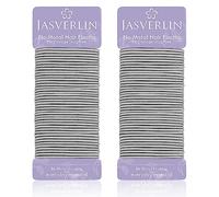 JASVERLIN Lot de 80 élastiques à cheveux gris clair de 2 mm, antidérapants, sans dommages, pour femmes, filles, hommes, pour cheveux fins, moyens, épais, longs et bouclés