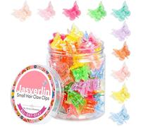 JASVERLIN Mini barrettes papillon, accessoires Y2K petites filles et enfants en bas âge, barrettes mignonnes femmes, tenues scintillantes des années 90, 10 couleurs arc-en-ciel, 50 pièces (paillettes)