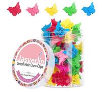 JASVERLIN Y2K Lot de 50 mini pinces à cheveux colorées en forme de papillon - Style années 90 - Antidérapant - femmes, filles, enfants - Cheveux fins et épais - 5 couleurs assorties - Couleur basique