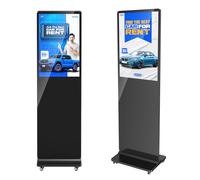 JASZDOT 32" Écran Publicitaire Lumineux LCD Non Tactile, Écran Publicitaire Ultra-Mince Haute Définition, Lecteur de Carrousel d'images Vidéo avec Entrée WiFi HDMI/USB Lecteur Automatique